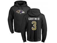 Men Nike Robert Griffin III Black Name & Number Logo - NFL Baltimore Ravens #3 Pullover Hoodie