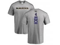 Men Nike Sam Koch Ash Backer - NFL Baltimore Ravens #4 T-Shirt