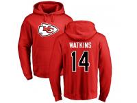 Men Nike Sammy Watkins Red Name & Number Logo - NFL Kansas City Chiefs #14 Pullover Hoodie