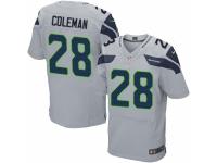 Men Nike Seattle Seahawks #28 Justin Coleman Elite Grey Alternate NFL Jersey