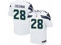 Men Nike Seattle Seahawks #28 Justin Coleman Elite White NFL Jersey