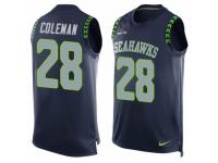 Men Nike Seattle Seahawks #28 Justin Coleman Steel Blue Player Name & Number Tank Top NFL Jersey