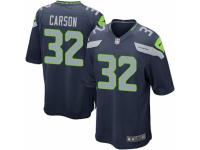 Men Nike Seattle Seahawks #32 Chris Carson Game Navy Blue Team Color NFL Jersey