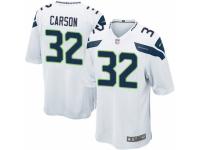 Men Nike Seattle Seahawks #32 Chris Carson Game White NFL Jersey