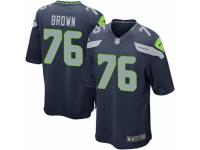 Men Nike Seattle Seahawks #76 Duane Brown Game Navy Blue Team Color NFL Jersey