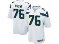 Men Nike Seattle Seahawks #76 Duane Brown Game White NFL Jersey