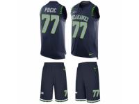 Men Nike Seattle Seahawks #77 Ethan Pocic Limited Steel Blue Tank Top Suit NFL Jersey