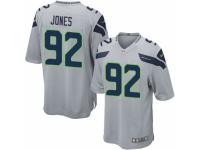 Men Nike Seattle Seahawks #92 Nazair Jones Game Grey Alternate NFL Jersey