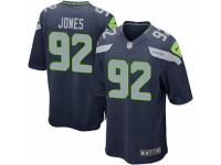 Men Nike Seattle Seahawks #92 Nazair Jones Game Navy Blue Team Color NFL Jersey