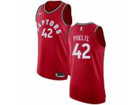 Men Nike Toronto Raptors #42 Jakob Poeltl Red Road NBA Jersey - Icon Edition