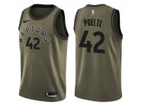 Men Nike Toronto Raptors #42 Jakob Poeltl Swingman Green Salute to Service NBA Jersey