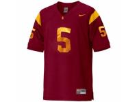 Men Nike USC Trojans #5 Reggie Bush Red Authentic NCAA Jersey