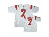 Men Nike USC Trojans #7 Matt Barkley White With PAC-12 C Patch Authentic NCAA Jersey