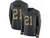 Men Nike Washington Redskins #21 Sean Taylor Limited Black Salute to Service Therma Long Sleeve NFL Jersey