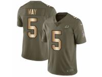 Men Nike Washington Redskins #5 Tress Way Limited Olive/Gold 2017 Salute to Service NFL Jersey