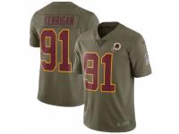 Men Nike Washington Redskins #91 Ryan Kerrigan Limited Olive 2017 Salute to Service NFL Jersey