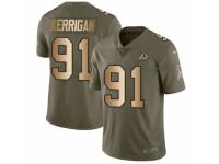 Men Nike Washington Redskins #91 Ryan Kerrigan Limited Olive/Gold 2017 Salute to Service NFL Jersey