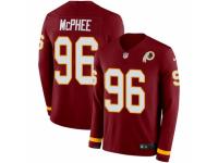 Men Nike Washington Redskins #96 Pernell McPhee Limited Burgundy Therma Long Sleeve NFL Jersey