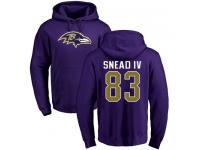 Men Nike Willie Snead IV Purple Name & Number Logo - NFL Baltimore Ravens #83 Pullover Hoodie