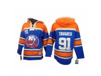 Men Old Time Hockey New York Islanders #91 John Tavares Premier Royal Blue Sawyer Hooded Sweatshirt