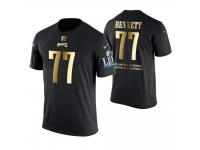 Men Philadelphia Eagles Michael Bennett #77 Golden Special Super Bowl LII Champions Commemorate Limited Edition With Message T-Shirt