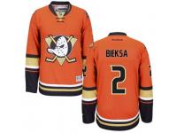 Men Reebok Anaheim Ducks #2 Kevin Bieksa Premier Orange Third NHL Jersey