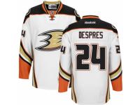 Men Reebok Anaheim Ducks #24 Simon Despres Premier White Away NHL Jersey