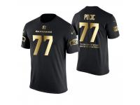 Men Seattle Seahawks Ethan Pocic #77 Metall Dark Golden Special Limited Edition With Message T-Shirt