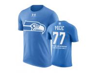 Men Seattle Seahawks Ethan Pocic #77 Powder Blue Father Day Gift With Message T-Shirt