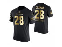 Men Seattle Seahawks Justin Coleman #28 Metall Dark Golden Special Limited Edition With Message T-Shirt