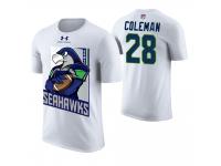 Men Seattle Seahawks Justin Coleman #28 White Cartoon And Comic Artistic Painting T-Shirt