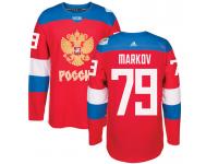 Men Team Russia #79 Andrei Markov 2016 World Cup of Hockey Red Adidas Jerseys