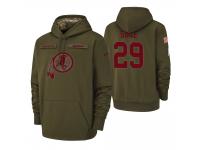 Men Washington Redskins #29 Derrius Guice Olive 2018 Salute to Service Pullover Hoodie