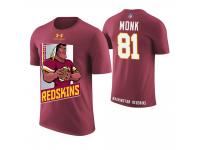 Men Washington Redskins Art Monk #81 Burgundy Cartoon And Comic Artistic Painting Retired Player T-Shirt