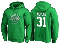 Men Washington Redskins Fabian Moreau #31 St. Patrick Day Emerald Isle Hoodie