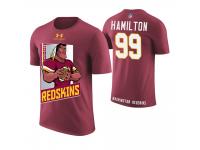 Men Washington Redskins Phil Taylor Hamilton #99 Burgundy Cartoon And Comic Artistic Painting T-Shirt