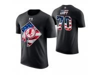 Men Washington Redskins Sam Huff #70 Stars and Stripes 2018 Independence Day American Flag Retired Player T-Shirt