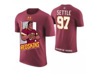 Men Washington Redskins Tim Settle #97 Burgundy Cartoon And Comic Artistic Painting T-Shirt