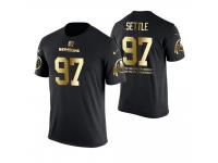 Men Washington Redskins Tim Settle #97 Metall Dark Golden Special Limited Edition With Message T-Shirt