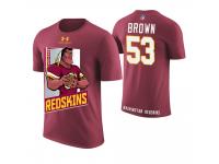 Men Washington Redskins Zach Brown #53 Burgundy Cartoon And Comic Artistic Painting T-Shirt