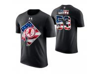 Men Washington Redskins Zach Brown #53 Stars and Stripes 2018 Independence Day American Flag T-Shirt