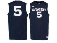 Men Xavier Musketeers #5 Nike Replica Master Jersey - Navy