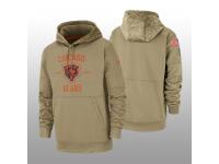 Men's 2019 Salute to Service Bears Tan Sideline Therma Hoodie Chicago Bears