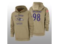 Men's 2019 Salute to Service Brandon Williams Ravens Tan Sideline Therma Hoodie Baltimore Ravens