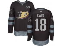 Men's Adidas Anaheim Ducks #18 Patrick Eaves Authentic Black 1917-2017 100th Anniversary NHL Jersey