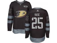 Men's Adidas Anaheim Ducks #25 Ondrej Kase Authentic Black 1917-2017 100th Anniversary NHL Jersey