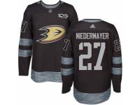Men's Adidas Anaheim Ducks #27 Scott Niedermayer Premier Black 1917-2017 100th Anniversary NHL Jersey