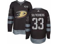 Men's Adidas Anaheim Ducks #33 Jakob Silfverberg Premier Black 1917-2017 100th Anniversary NHL Jersey