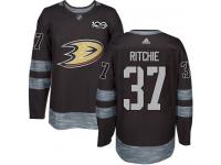 Men's Adidas Anaheim Ducks #37 Nick Ritchie Authentic Black 1917-2017 100th Anniversary NHL Jersey