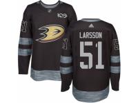 Men's Adidas Anaheim Ducks #51 Jacob Larsson Premier Black 1917-2017 100th Anniversary NHL Jersey